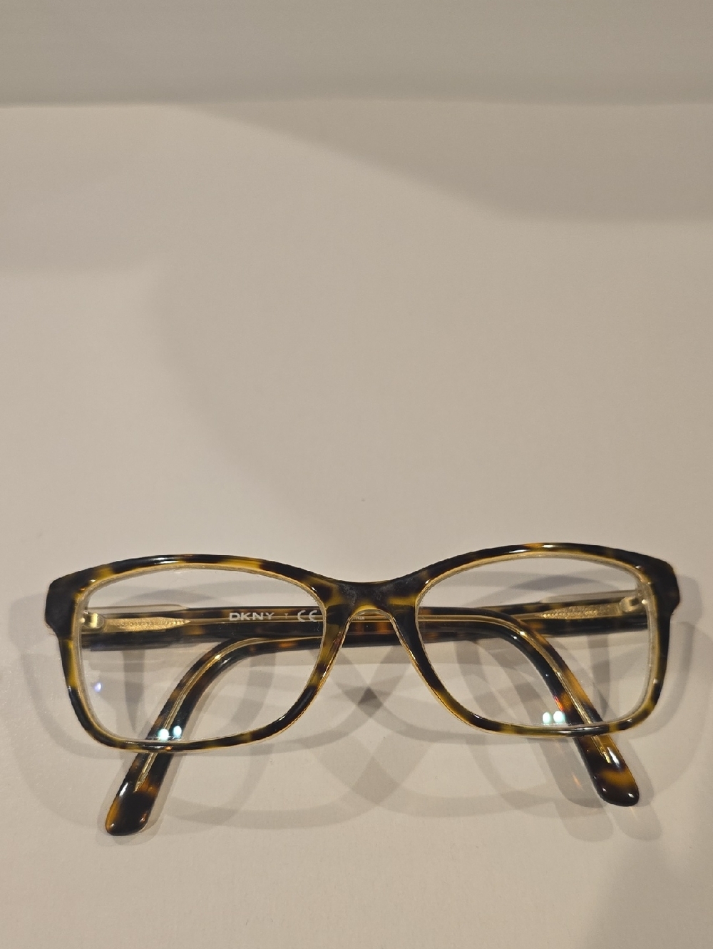 DKNY Brown Tortoiseshell Rectangular Eyeglass Frames